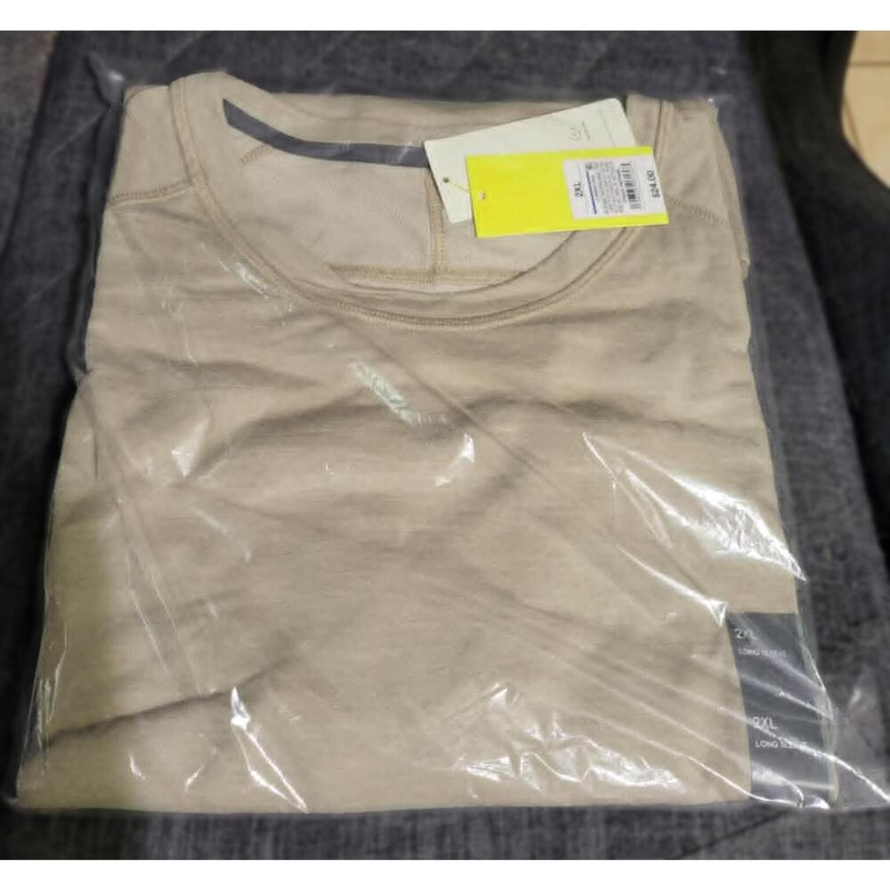 All in Motion Men's Merino Wool Long Sleeve Performance Shirt, 2XL, Beige
